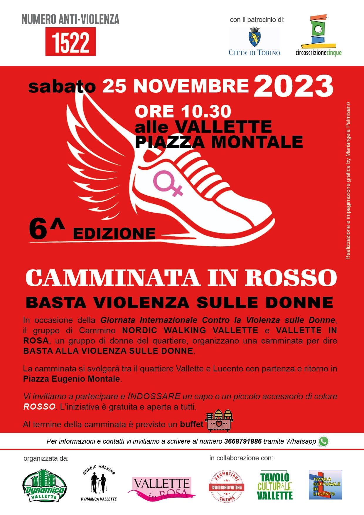 25 novembre 2023- Camminata in Rosso contro la violenza sulle donne